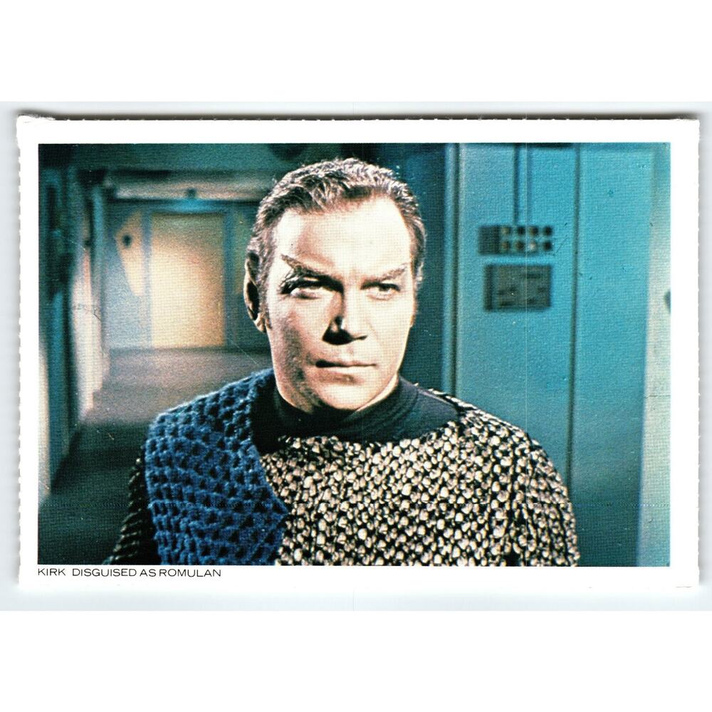 1977 Star Trek Kirk Disguised as Romulan Chrome Postcard